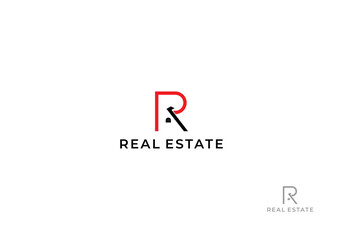 real estate template illustration letter R logo vector