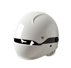 Fototapeta premium White futuristic helmet, studio shot, isolated, safety