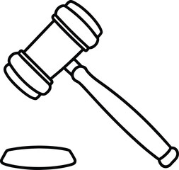 Hammer and nail tool illustration icon