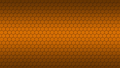 Orange hexagonal metal texture abstract technology background