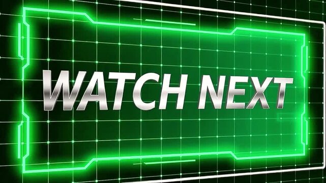 Dynamic neon green interface prompts viewers to watch next in your video