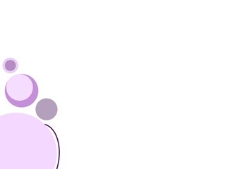 Abstract cluster of lavender and soft purple circles on a clean white background.