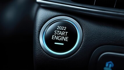 Close-up of a modern car's start button (1)