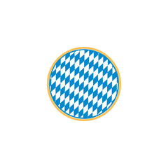 Round Bavarian Flag Design with Gold Border