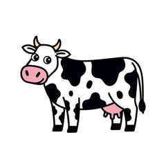 cow vector with white background