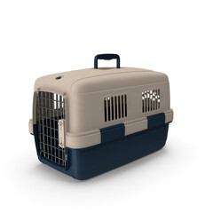 Small Blue and Beige Pet Carrier PNG