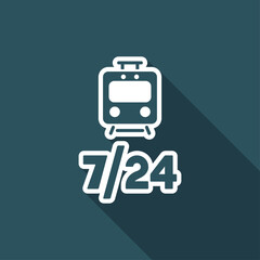 Train services 7/24 - Vector web icon