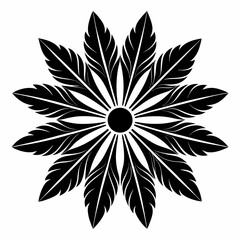 Feather Silhouette Mandala Vector