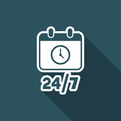 Calendar icon - 24/7 services - Vector web icon