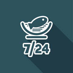 Online food services - Fish - Vector web icon