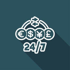 Steady money transfer service - Vector web icon