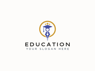 Obraz premium Education logo design vector template