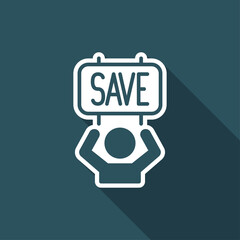 Environmentalists protest - Vector web icon