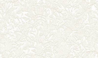 Intricate Beige Wallpaper with Leaf Pattern Emphasizing Subtle Texture and Organic Design for Elegant Interior Decoration