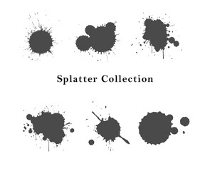 Fototapeta premium Collection of six splatter designs isolated on transparent background