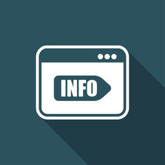 Info signboard on computer website - Vector flat icon