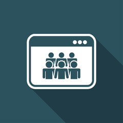 Web social network concept - Vector flat icon