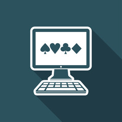 Poker online - Vector flat icon