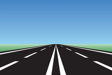 Road and highway.Straight asphalt road going to the distance.vector illustration
