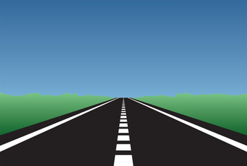 Road and highway.Straight asphalt road going to the distance.vector illustration
