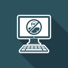 Pc protection - Vector flat icon