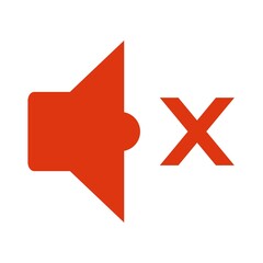 Ton aus - Lautsprecher Icon in rot