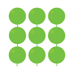 Grid of Nine Bright Green Circles on White Background