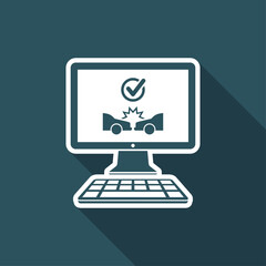 Online insurance car services - Vector flat icon