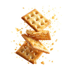 Golden square crackers falling png