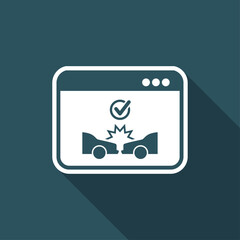 Online insurance car services - Vector flat icon