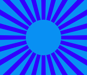 Strahlenmuster gestreift in hellblau blau mit rundem Textfreiraum