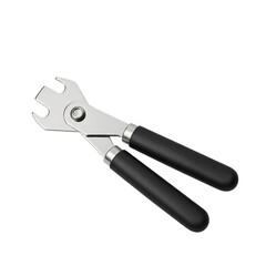 Obraz premium Can opener with black handles on white background