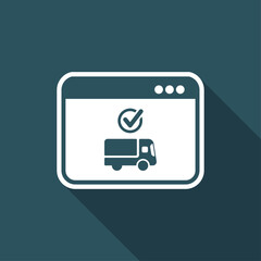 Check transport options on website - Vector flat icon