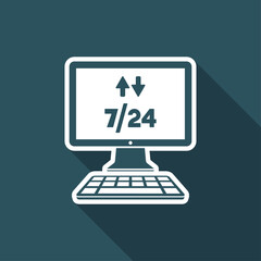 File transfer 7/24  - Vector flat icon