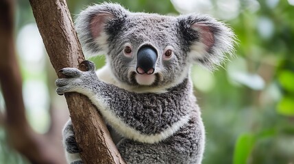 Obraz premium Koala bear is an arboreal herbivorous marsupial native