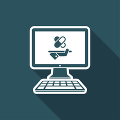 Pharmacy online services - Vector flat icon