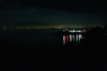 長崎県対馬市　韓国展望所　釜山夜景