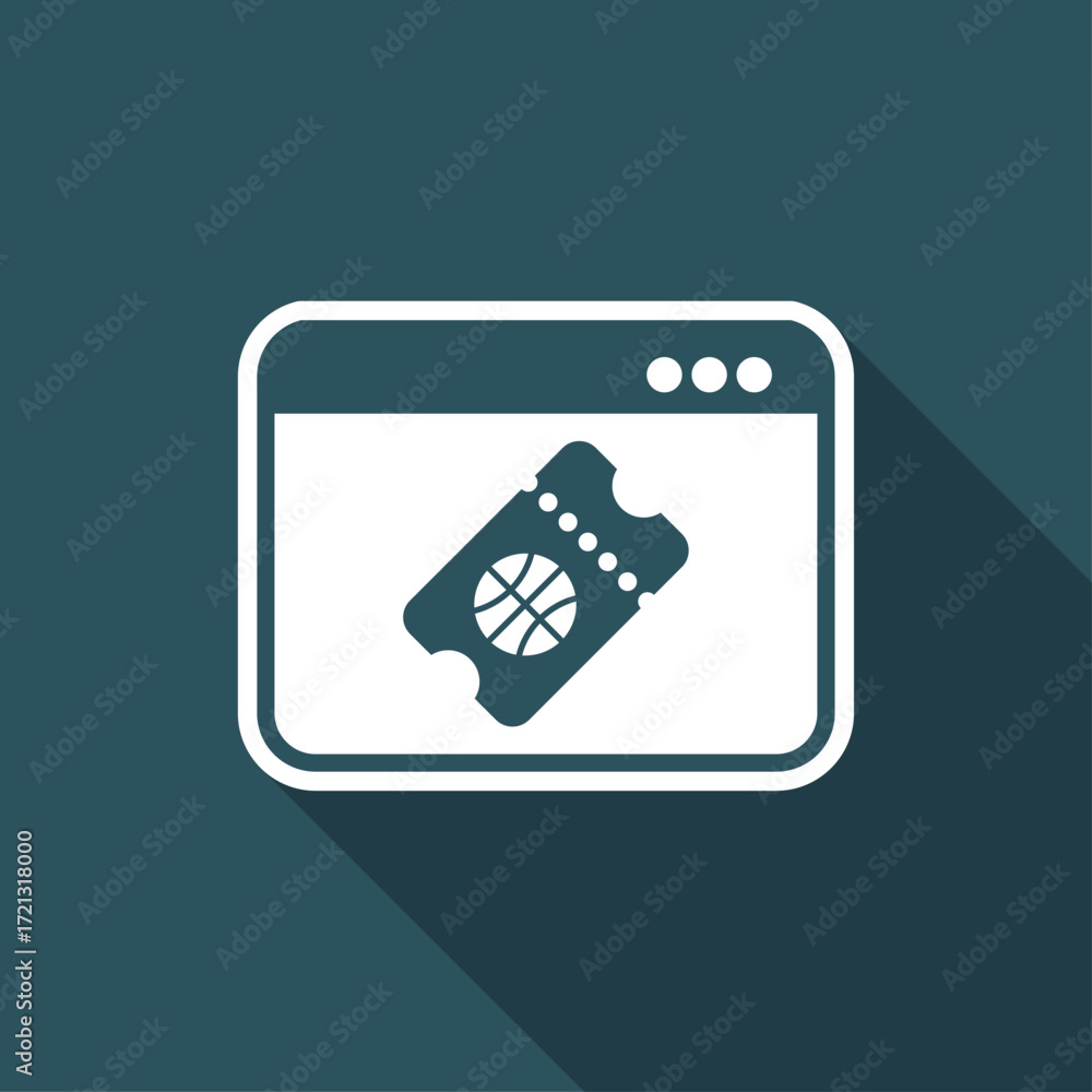 Poster sport ticket booking - vector icon for computer website or application