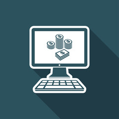 Pile of dollars - Vector icon for computer website or application