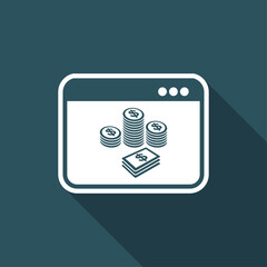 Pile of dollars - Vector icon for computer website or application