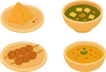 set of Indian food