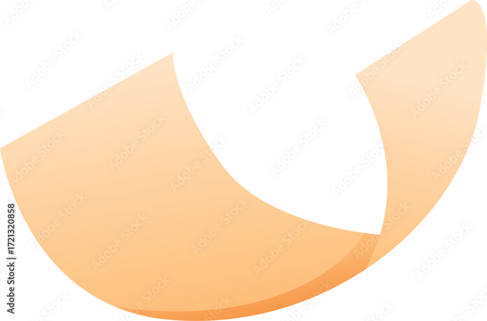 Poster smooth curved sheet of orange paper floating in the air, creating a dynamic and elegant visual