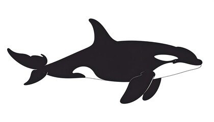 Black and white outline of a killer whale