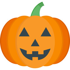 Angry Pumpkin Icon | Flat Vector Halloween Jack-o’-Lantern Icon