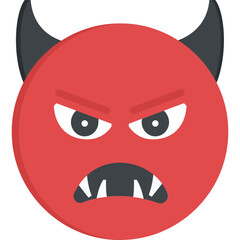 Devil Icon | Flat Vector Mischievous Demon Icon