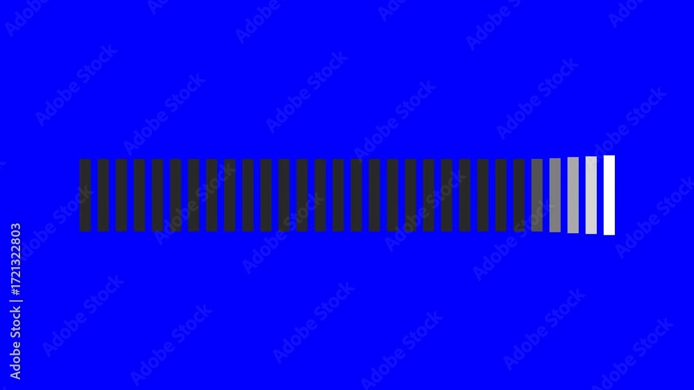 Poster white loading bar animation on blue chroma key background.