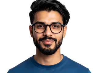 Firefly_face portrait of a handsome American man with dark black hair and a well-groomed bear