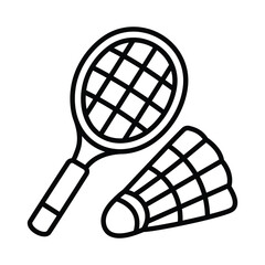 Badminton Shuttle doodle icon EPS 10 file