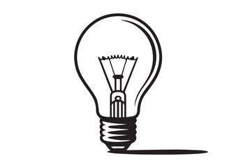 Light bulb line art Vector
