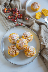 Home made Autumn Pumpkin Muffin with cinnamon